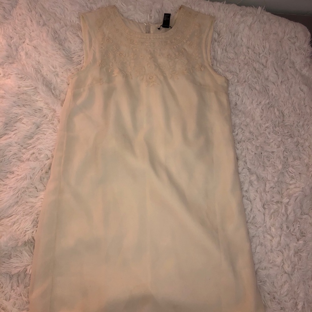 White shift dress